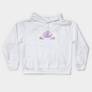 Little Pink Octopus Confused with a lot of Tax Paper Kids Hoodie